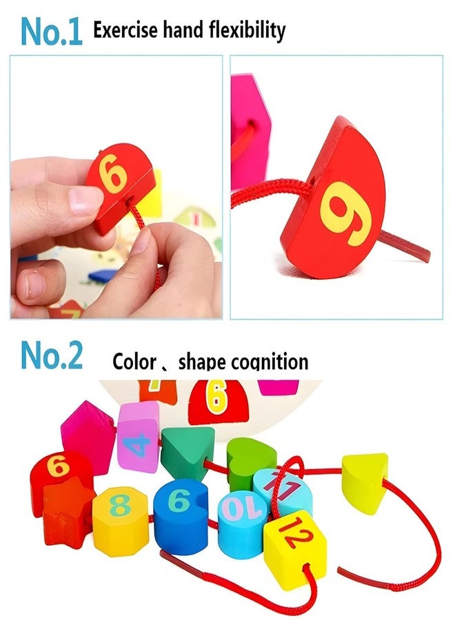 ABUDIT Wooden Learning Clock Sorting Clock - Teaching Time Number Puzzle Educational Teaching Clock Educational Learning Gift for Teaching Time, Numbers Toddler Baby Kids (Pack of 1, Multicolor) - Image 4